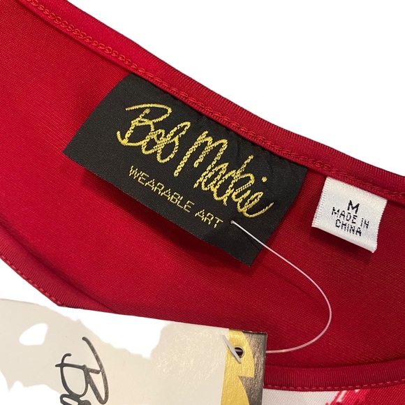 Bob Mackie Wearable Art NWT Red Sleeveless Blouse Medium - Picture 7 of 12